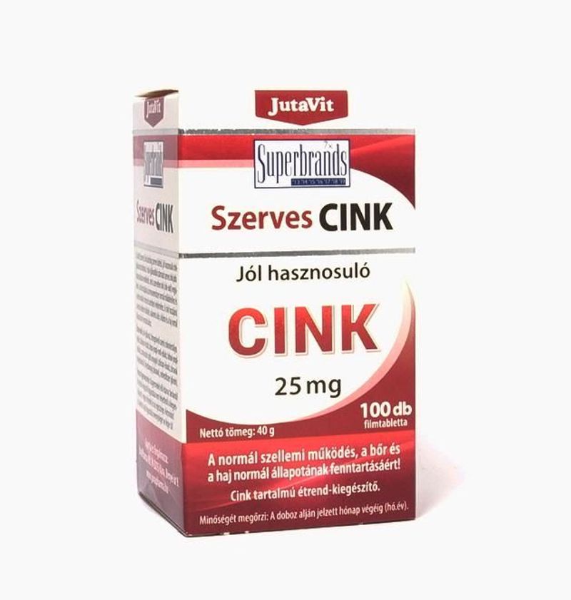 Jutavit Szerves Cink 25mg tabletta 100 db 