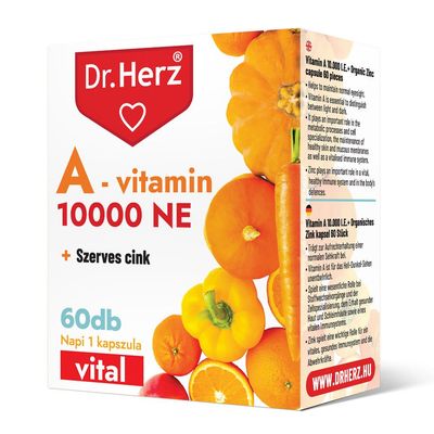 DR Herz A-vitamin 10000 NE + Szerves Cink 60 db kapszula doboz 