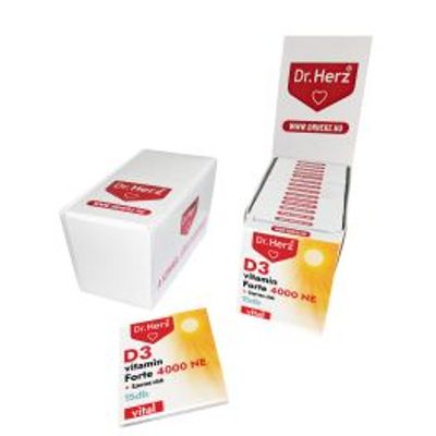 Bliszter DR Herz D3-vitamin 4000 NE 15 db kapszula displayben