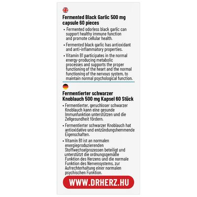 DR Herz Fekete Fokhagyma 60 db kapszula doboz 