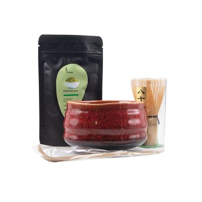 Matcha Szett Piros 1db + Matcha tea 60g