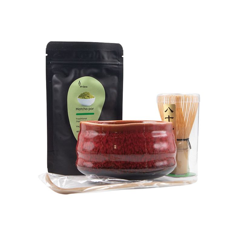 Matcha Szett Piros 1db + Matcha tea 60g