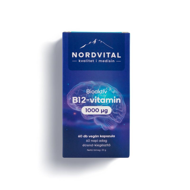 Nordvital B12-vitamin 1000mcg 60 db vegán kapszula