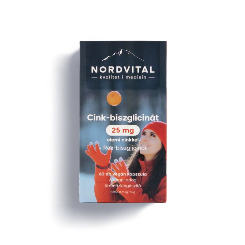 Nordvital Cink-biszglicinát +Réz 60 db kapszula