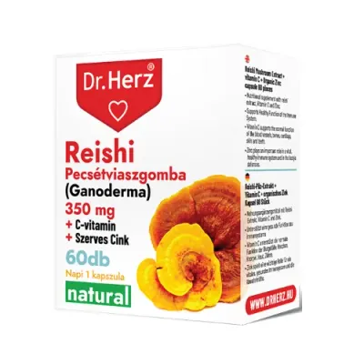 DR Herz Reishi 350 mg + C-vitamin + Szerves Cink 60 db kapszula doboz 