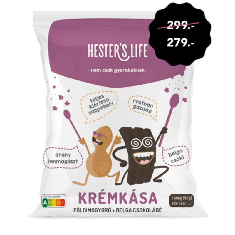 Hester's Life Krémzabkása Földimogyorós&Csokis 50g
