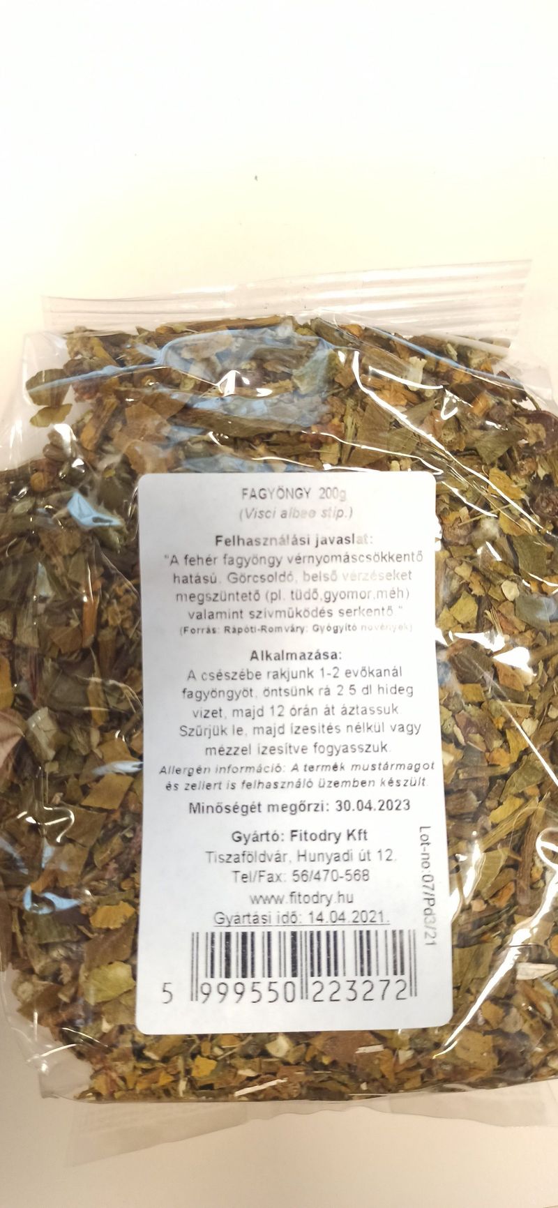 Fitodry Fagyöngy (átlátszó) 200g