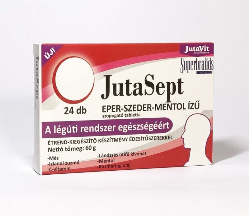Jutavit Jutasept Szopogató Tabletta. Eper-Szeder-Mentol 24 db