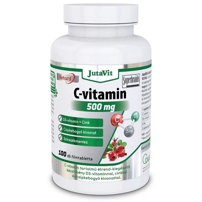 Jutavit C-vitamin 500 mg csipkeb. +D3+Cink 100 db