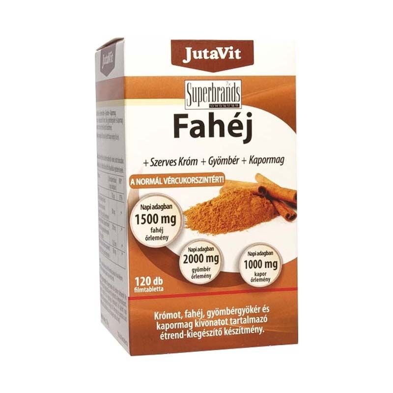 JutaVit Fahéj+ Króm+Gyömbér+Kapormag filmtabletta 120db