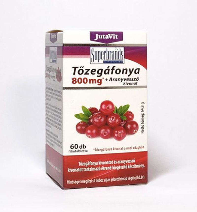 JutaVit Tőzegáfonya 800mg+Aranyv.kiv. tabletta 60db