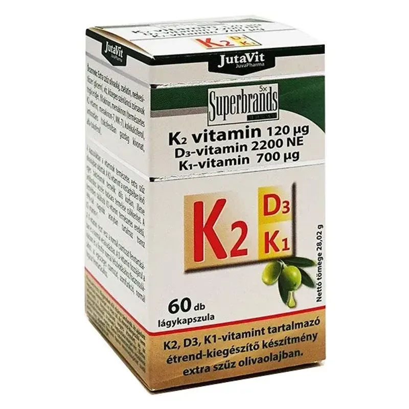 JutaVit K2 120 µg+D3 2200 NE+ K1 700 µg vitamin 60x