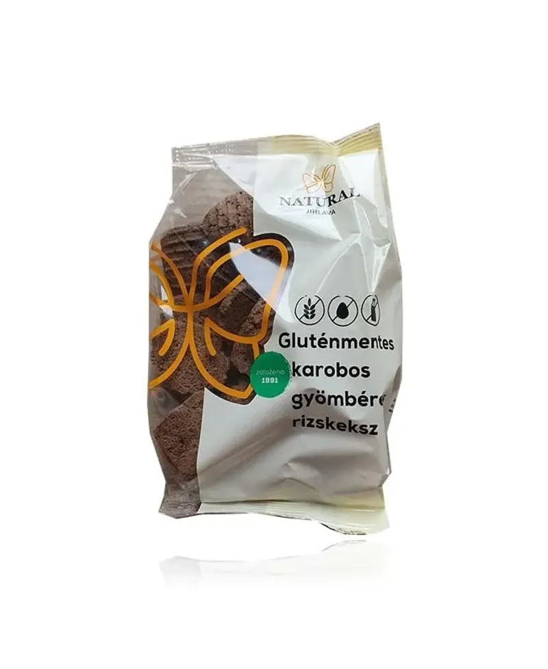Natural glut. ment. karob-gyömbéres rizskeksz 150g