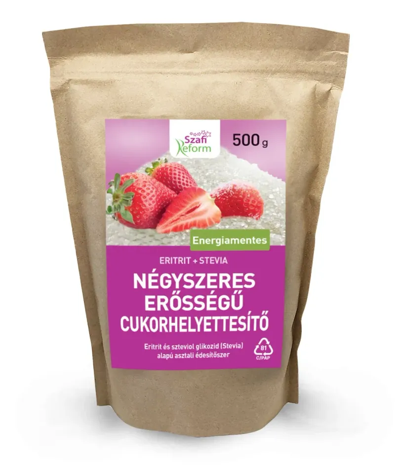 Szafi Reform Eritrit+Stevia négyszeres erősségű édesítő (1:4) 500g