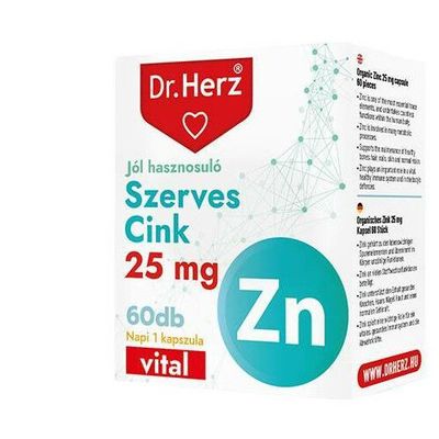 Bliszter DR Herz Szerves Cink 25 mg 15 db kapszula displayben