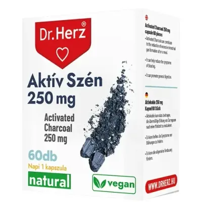 DR Herz Aktív Szén 250 mg 60 db kapszula ÚJ!