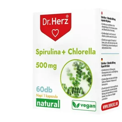DR Herz Spirulina + Chlorella 60 db kapszula ÚJ!