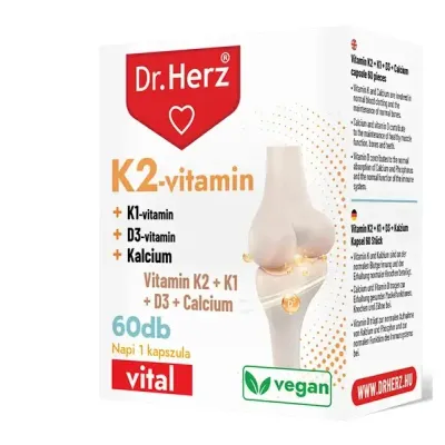 DR Herz K2 Vitamin 150 mcg + K1 + D3 + Kalcium 60db kapszula ÚJ