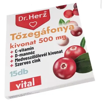 Bliszter DR Herz Tőzegáfonya 500 mg 15 db kapszula displayben